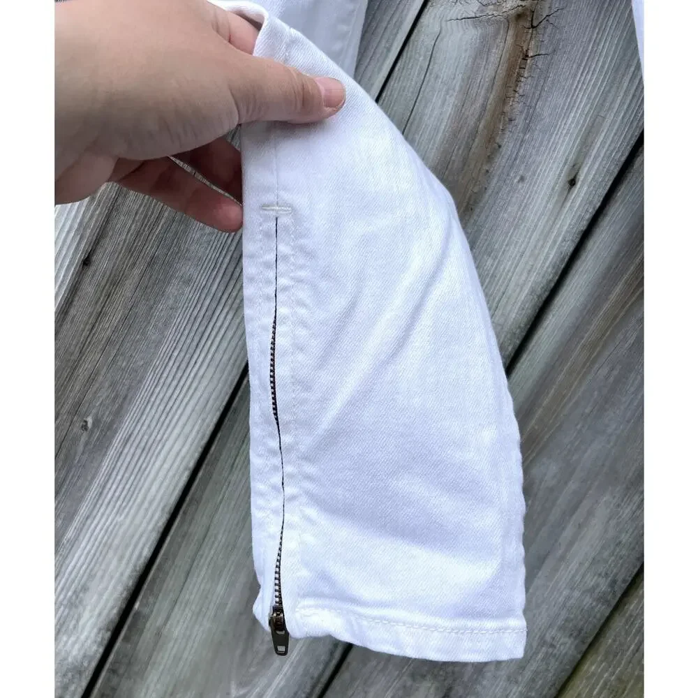 American Eagle Jegging Women 2 White Good Stretch Ankle Zip Skinny Jeans